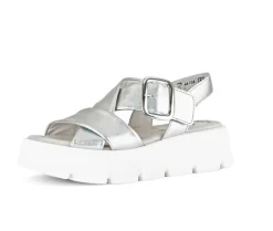 Sandale met plateauzool zilver
