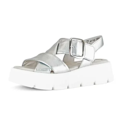 Sandale met plateauzool zilver