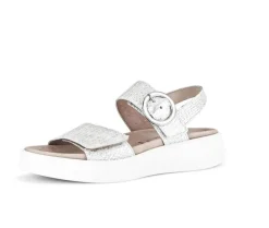 Sandale met plateauzool zilver