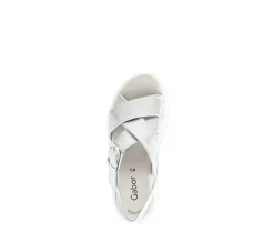 Sandale met plateauzool zilver