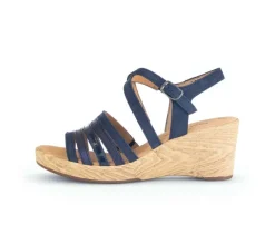 Sandaleno met sleehak blauw