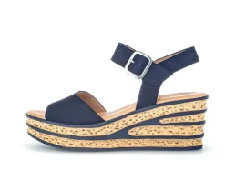 Sandaleno met sleehak blauw
