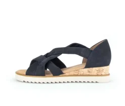 Sandaleno met sleehak blauw