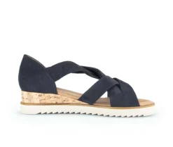 Sandaleno met sleehak blauw