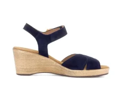 Sandaleno met sleehak blauw