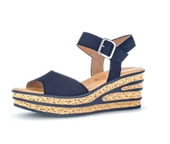 Sandaleno met sleehak blauw
