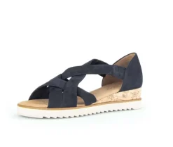 Sandaleno met sleehak blauw