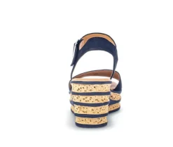 Sandaleno met sleehak blauw