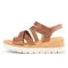 Sandaleno met sleehak bruin