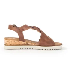 Sandaleno met sleehak bruin