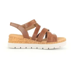 Sandaleno met sleehak bruin