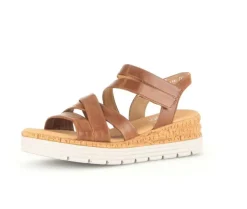 Sandaleno met sleehak bruin
