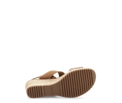 Sandaleno met sleehak bruin