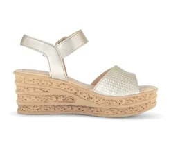 Sandaleno met sleehak goud