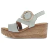 Sandaleno met sleehak groen