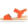 Sandaleno met sleehak oranje