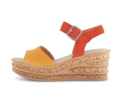 Sandaleno met sleehak oranje
