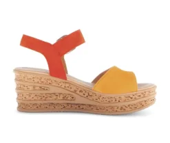 Sandaleno met sleehak oranje