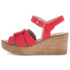 Sandaleno met sleehak rood