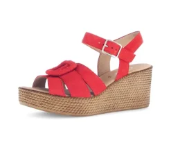 Sandaleno met sleehak rood