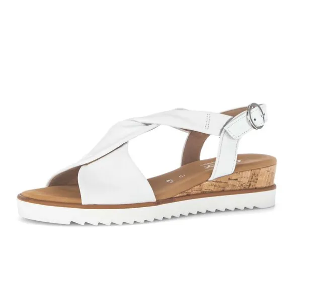 Sandaleno met sleehak wit