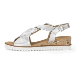 Sandaleno met sleehak zilver