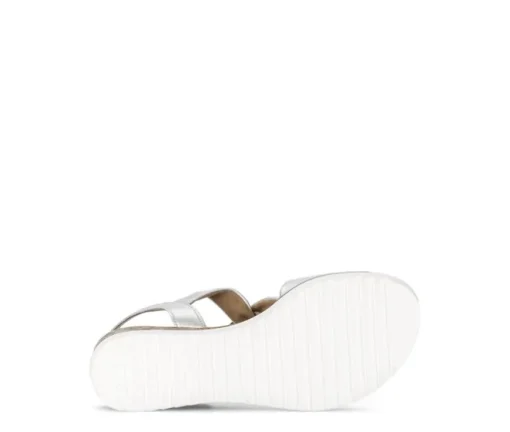 Sandaleno met sleehak zilver