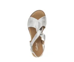 Sandaleno met sleehak zilver