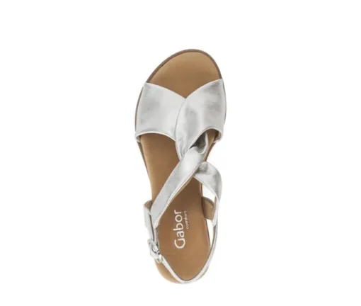 Sandaleno met sleehak zilver