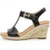 Sandaleno met sleehak zwart