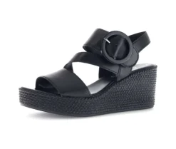 Sandaleno met sleehak zwart