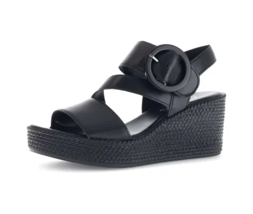 Sandaleno met sleehak zwart
