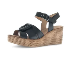 Sandaleno met sleehak zwart